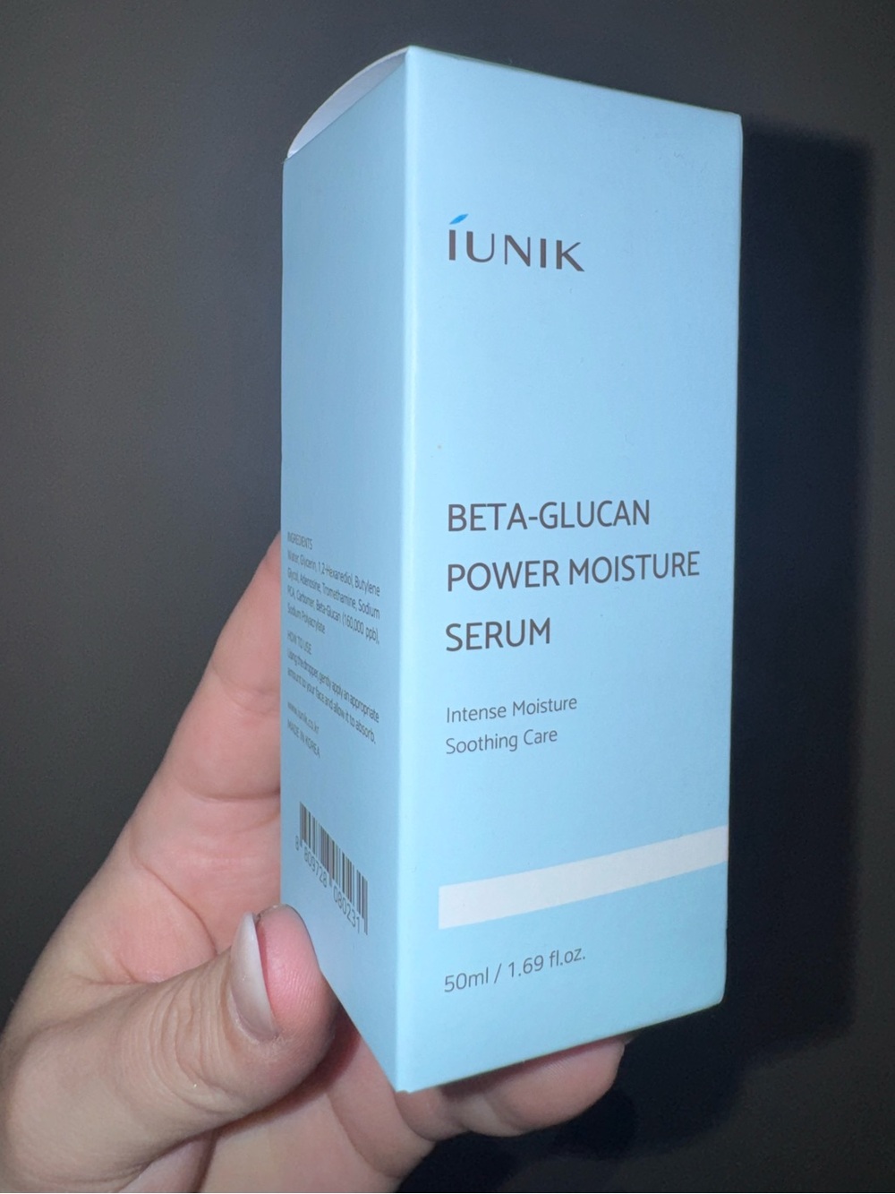 Unik Beta-Glucan Power Moisture Serum — Light Blue Packaging